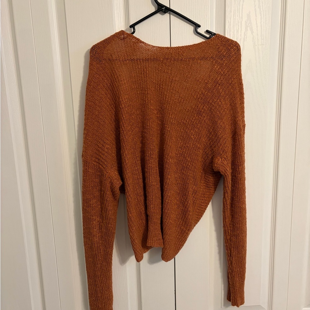 Love Tree Off-the-Shoulder Sweater - Burnt Orange